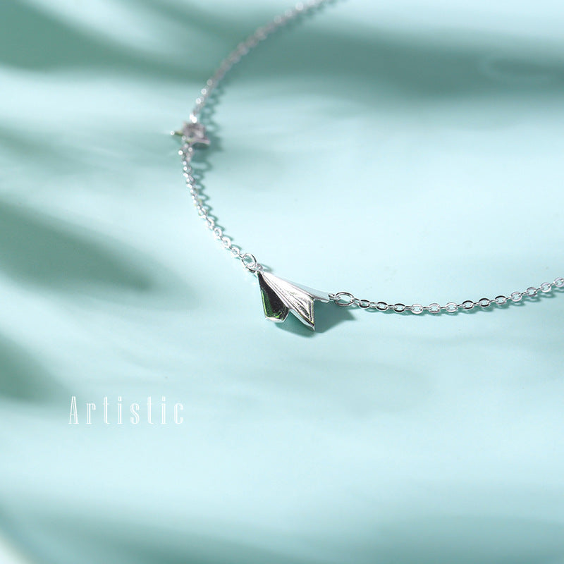 Paper airplane anklet stars