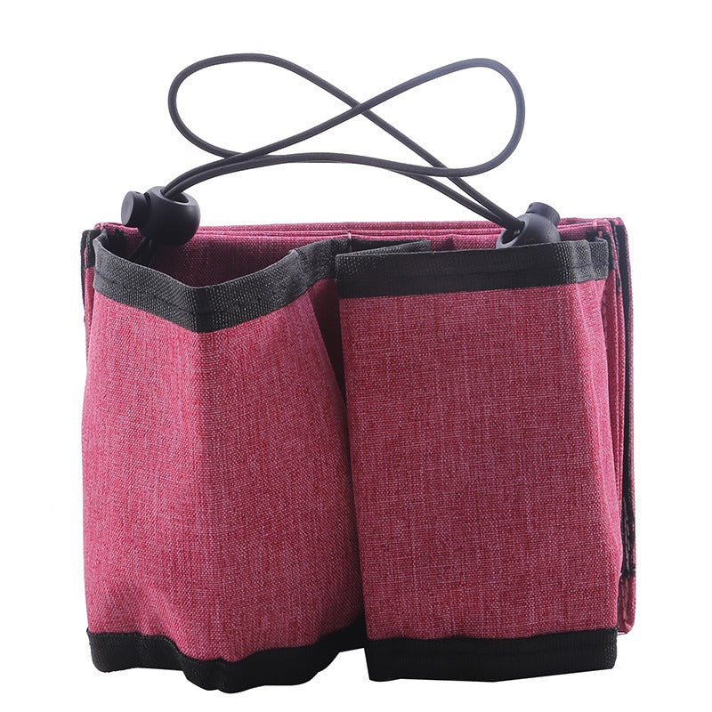 Bolsa para cochecito de equipaje de tela Oxford, bolsa para bebidas, cubierta de carrito de viaje, reposabrazos, portavasos de agua portátil