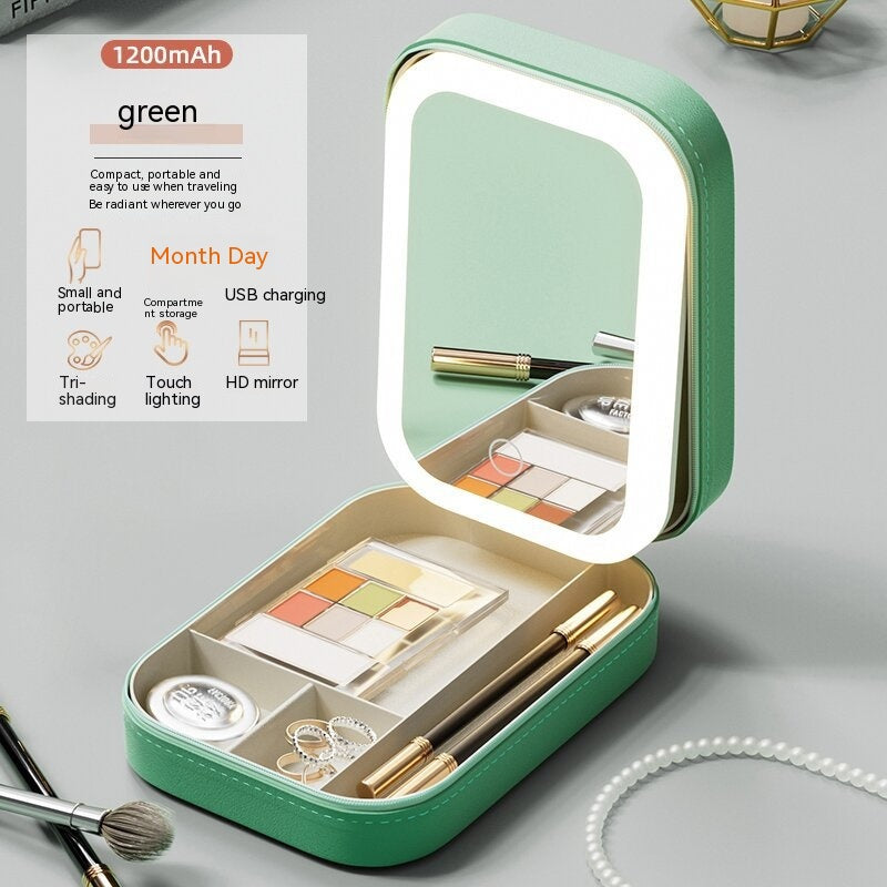 Storage Box With LED Light Mirror