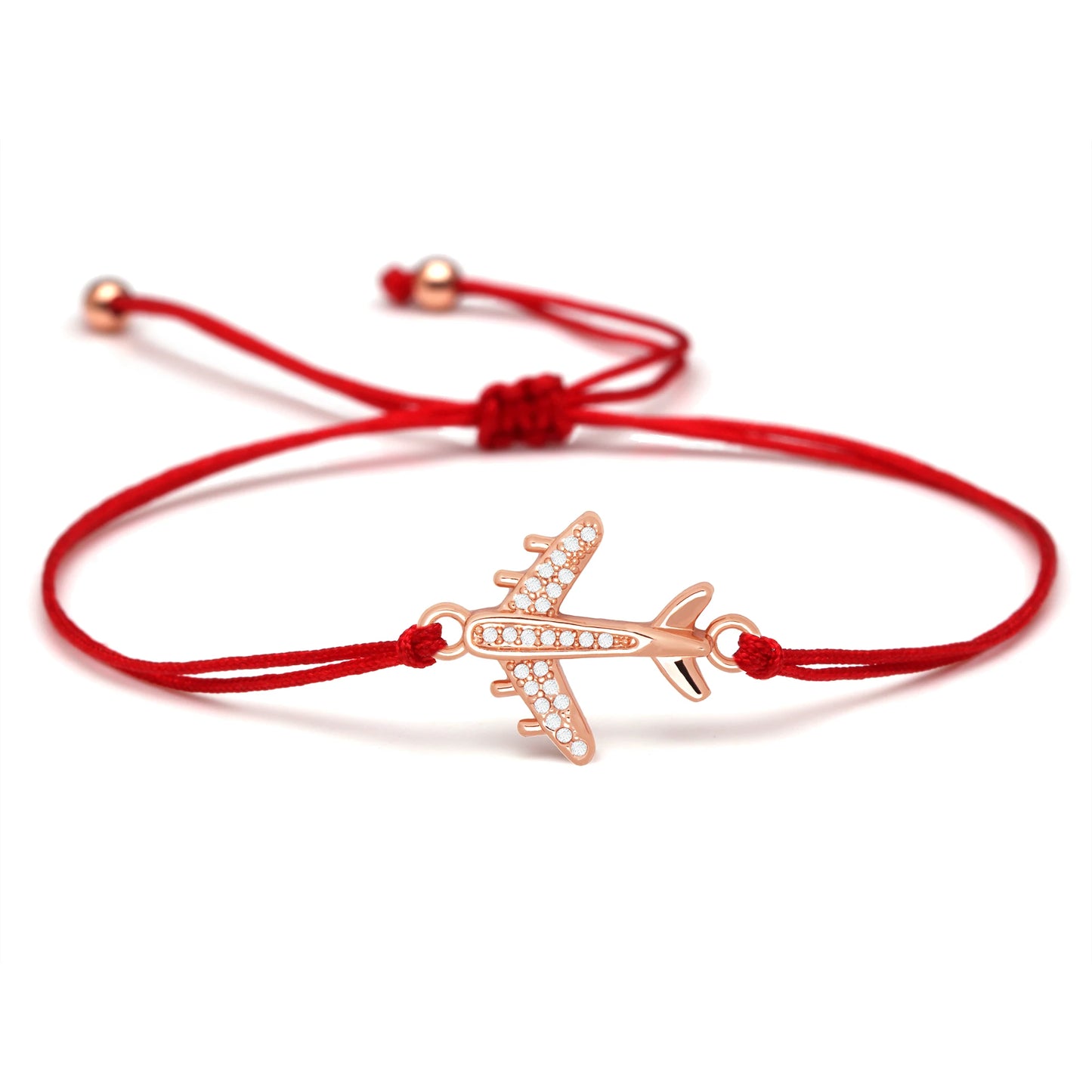 Cubic Zirconia Brass Plane Charm Bracelet