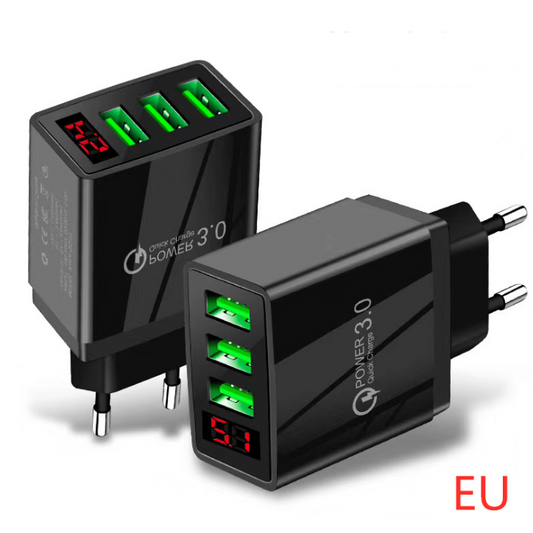 Adaptador de cargador USB LED para Europa: compatibilidad universal para enchufes de pared europeos