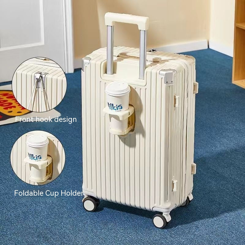 Hard Shell Luggage with Integrated Cup Holder