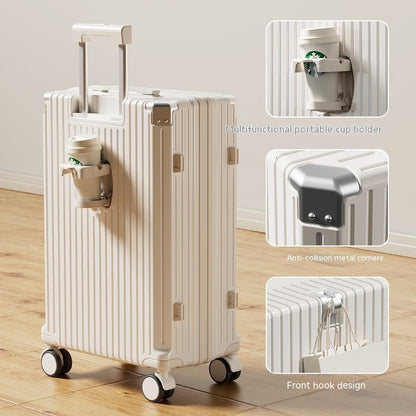 Hard Shell Luggage with Integrated Cup Holder