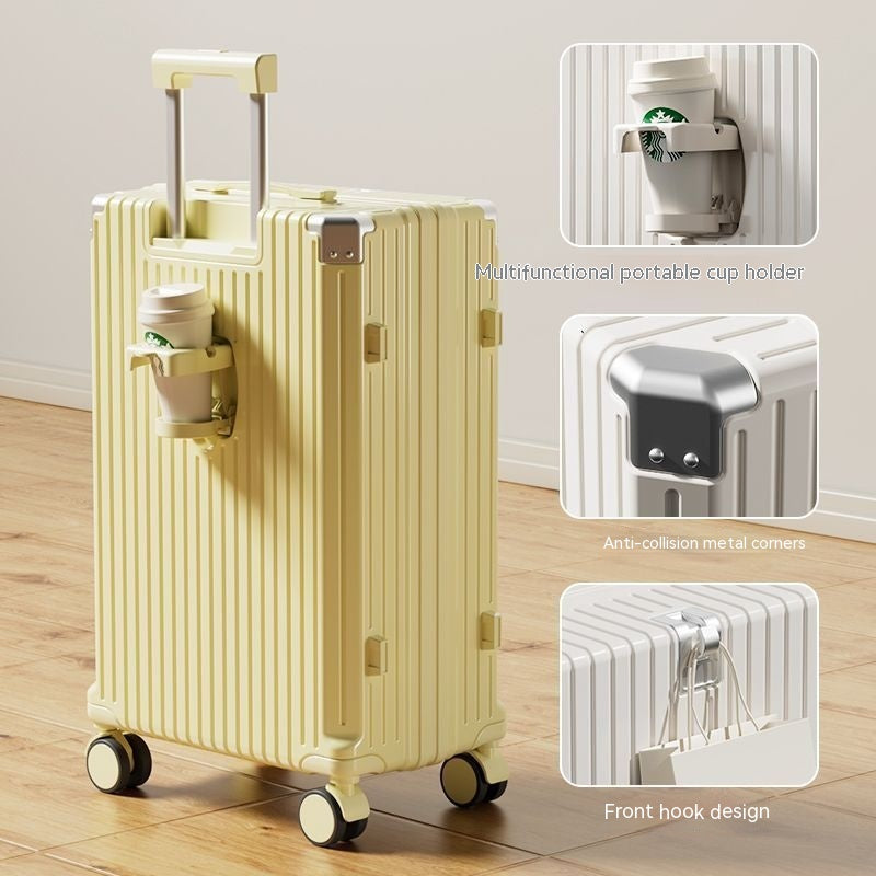 Hard Shell Luggage with Integrated Cup Holder