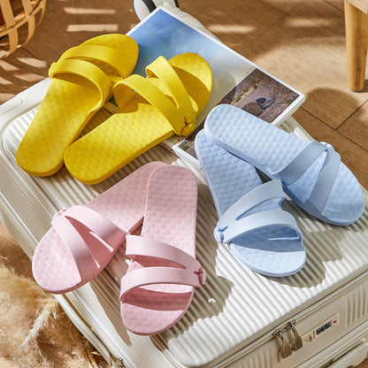 Folding Travel Slippers Hotel House Shoes Removable Non-slip Bathroom Slippers