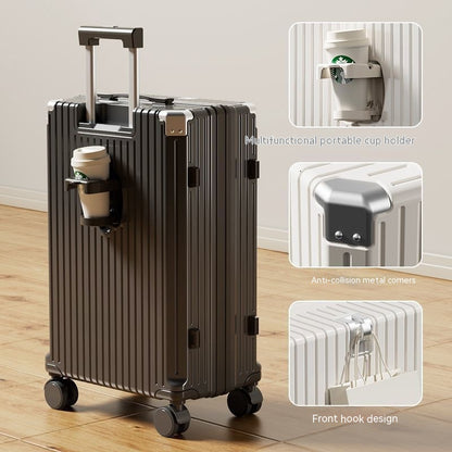 Hard Shell Luggage with Integrated Cup Holder