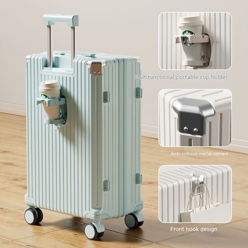 Hard Shell Luggage with Integrated Cup Holder