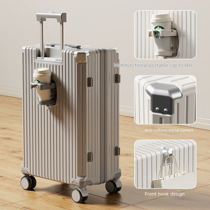 Hard Shell Luggage with Integrated Cup Holder