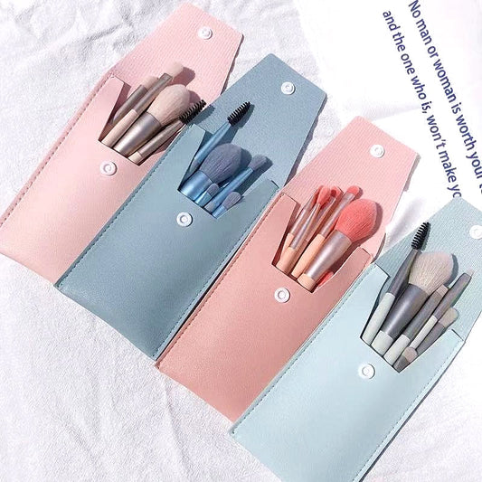 Portable Travel Mini Makeup Brush Set: 8-Piece