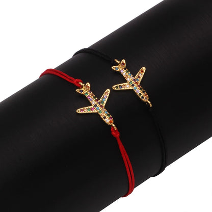 Cubic Zirconia Stones Delicate Airplane Bracelet