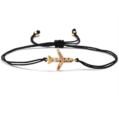 Cubic Zirconia Stones Delicate Airplane Bracelet