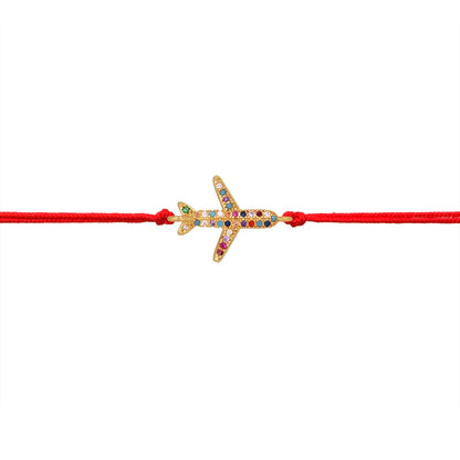 Cubic Zirconia Stones Delicate Airplane Bracelet
