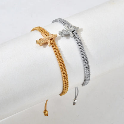 Airplane Brass Plane Charm Bracelet