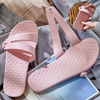 Folding Travel Slippers Hotel House Shoes Removable Non-slip Bathroom Slippers