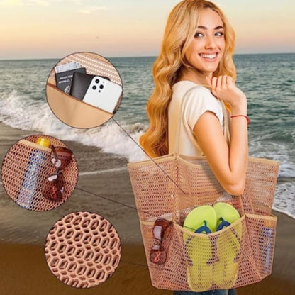 Portable Travel Mesh Beach Bag Shoulder Handbag