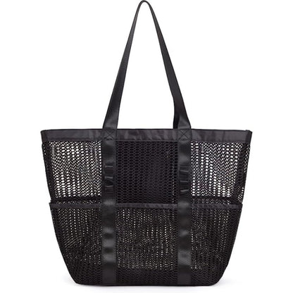 Portable Travel Mesh Beach Bag Shoulder Handbag