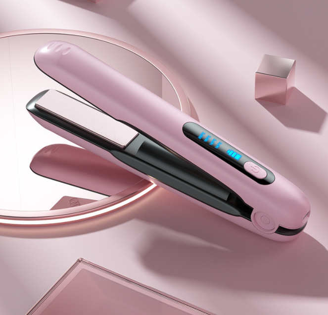 Wireless Hair Straightener Flat Iron Mini 2 IN 1 Roller USB